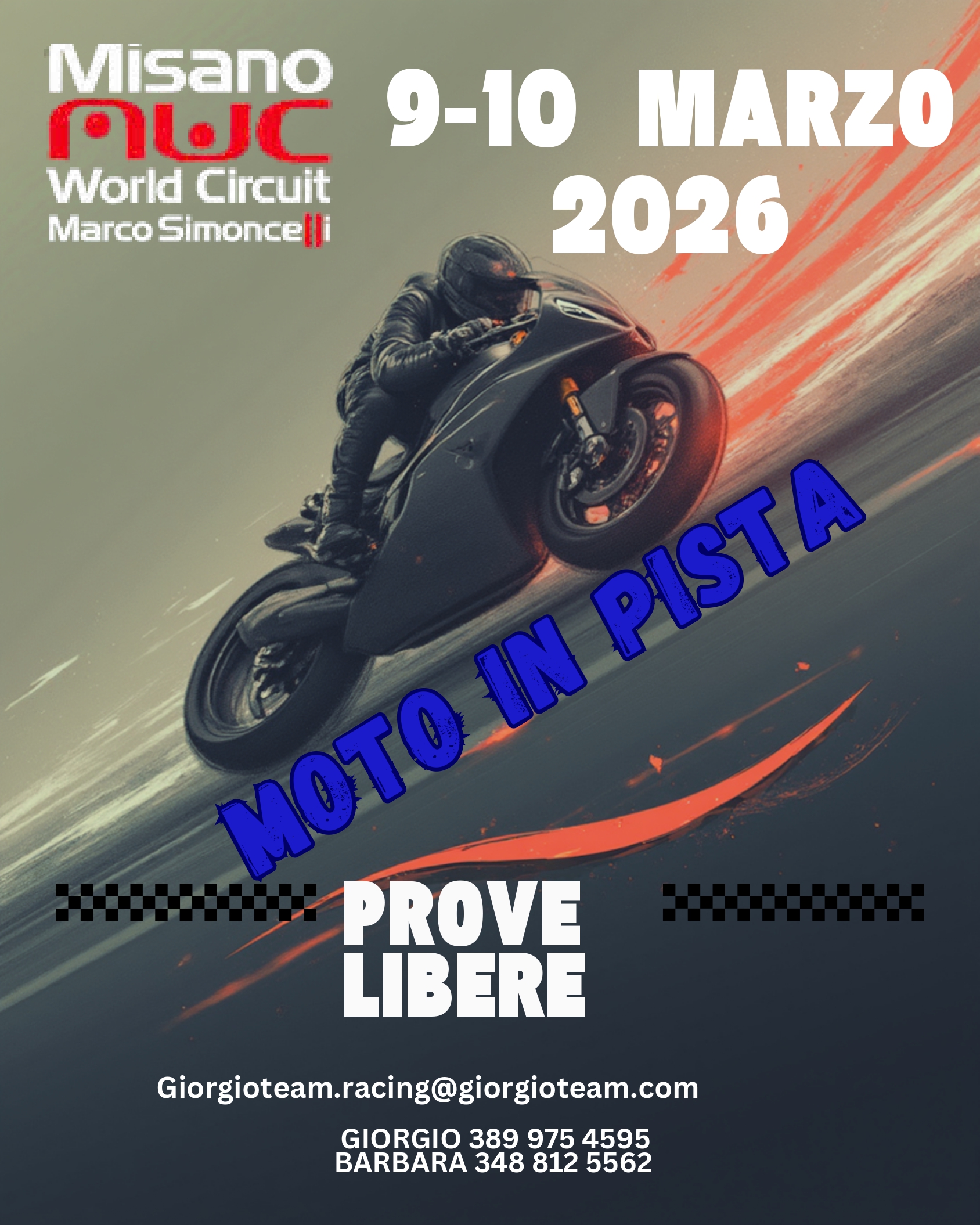 LOCANDINA PROVE LIBERE MISANO 09-10 Marzo 2026